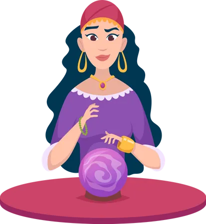 Fortune teller with ball  Illustration