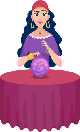 Fortune teller woman  Illustration