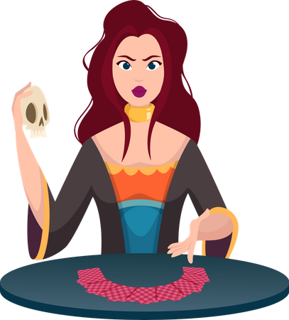 Fortune tellers with magic balls Illustration