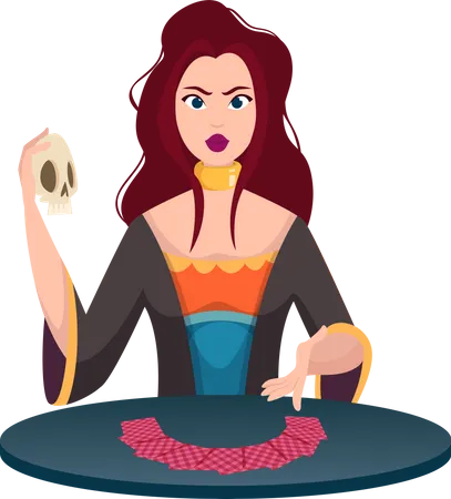 Fortune tellers with magic balls  Illustration