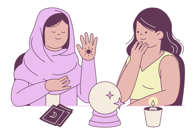 Fortune Telling Session  Illustration