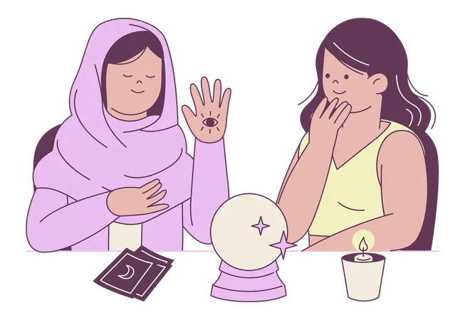 Fortune Telling Session  Illustration