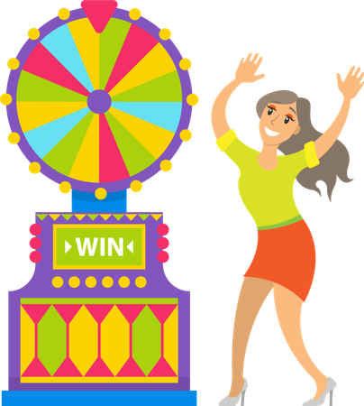 Fortune Wheel Roulette in Casino  イラスト