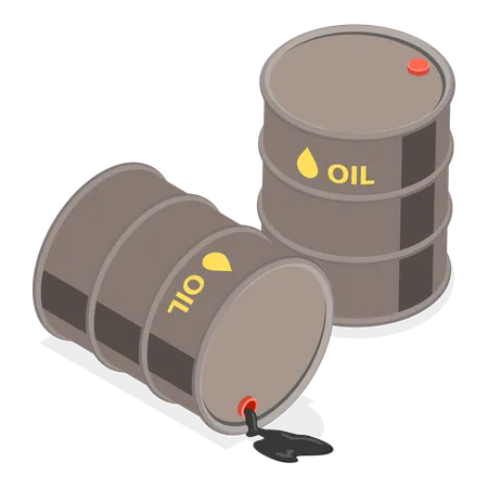 3 D Isometric Flat Vector Illustration Of Fossil Fuel Power Production Types Item 5 Illustration