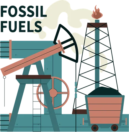 Fossil fuel mining is not advisable  イラスト