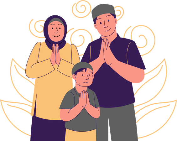 Foto de família durante o Eid  Ilustração