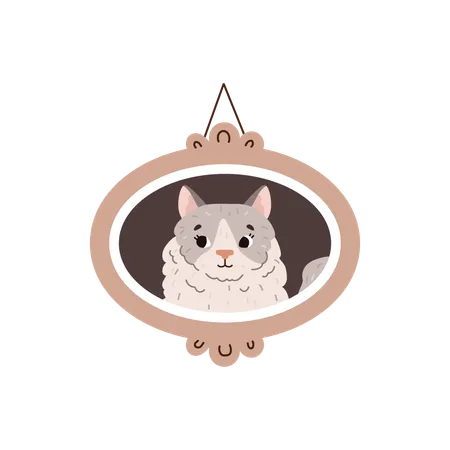 Immagine di un adorabile gatto carino  Illustration