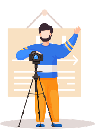 Fotograf im Fotostudio  Illustration