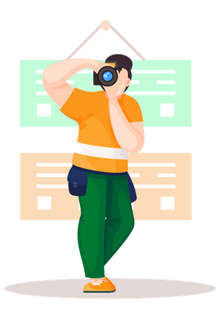 Fotograf im Fotostudio  Illustration