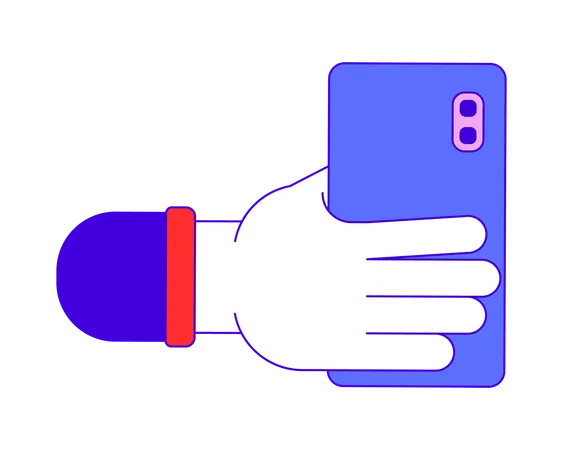 Aufnehmen von Bildern auf Smartphone-Cartoon-menschliche Hand  Illustration