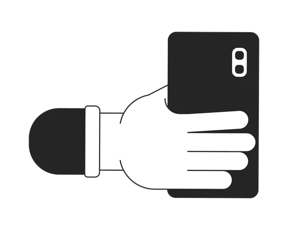 Aufnehmen von Bildern auf Smartphone-Cartoon-menschliche Hand  Illustration