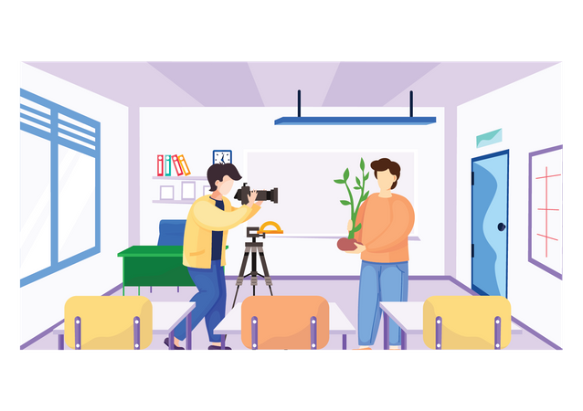 Fotógrafo clicando na foto  Illustration