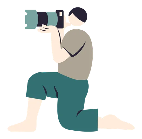 Fotógrafo masculino  Ilustração