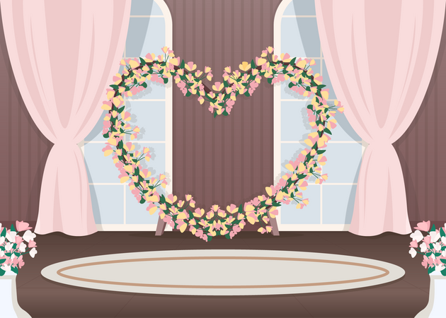 Fotozone im Hochzeitssaal  Illustration