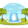 free park fountain illustrations
