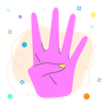 four fingers hand gesture illustration