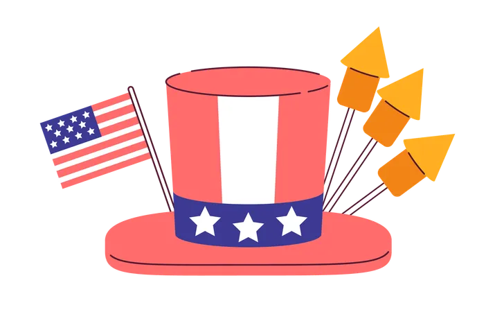 Fourth of july hat  Illustration