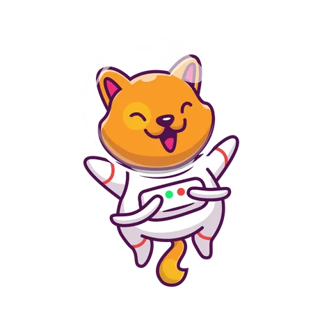 Fox astronaut in zero gravity  Illustration