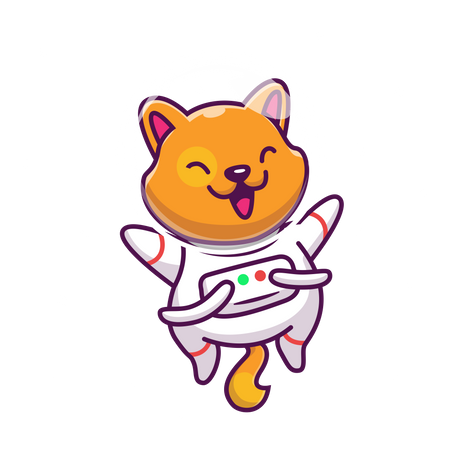 Fox astronaut in zero gravity  Illustration