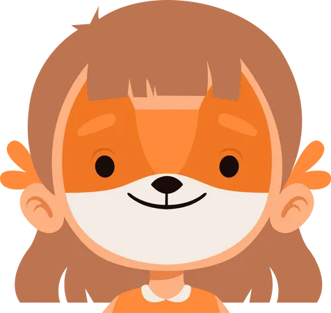 Fox face painting on girl face  Illustration