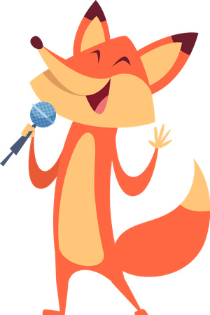 Fox singing Illustration