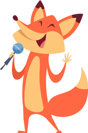 Fox singing Illustration