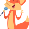 illustration fox singing
