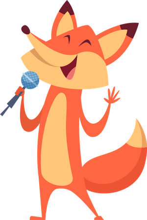 Fox singing  Illustration