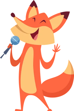 Fox singing  Illustration