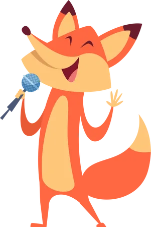 Fox singing  Illustration