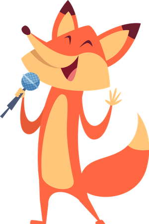 Fox singing  Illustration