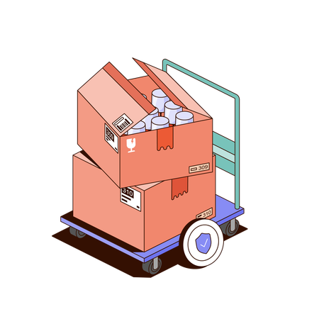 Fragile Parcel Delivery  Illustration