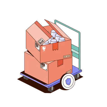 Fragile Parcel Delivery  Illustration