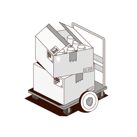 Fragile Parcel Delivery  Illustration
