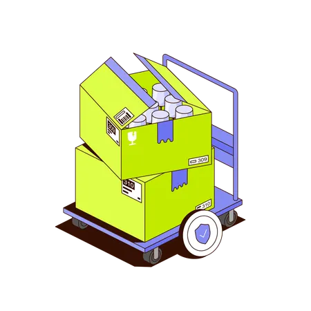 Fragile Parcel Delivery  Illustration