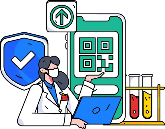 Facture de frais pour une expérience en laboratoire examinée par un médecin  Illustration