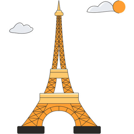 França - Torre Eiffel  Ilustração
