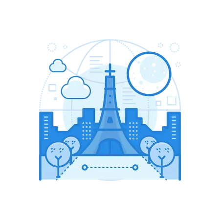 France Places  Illustration