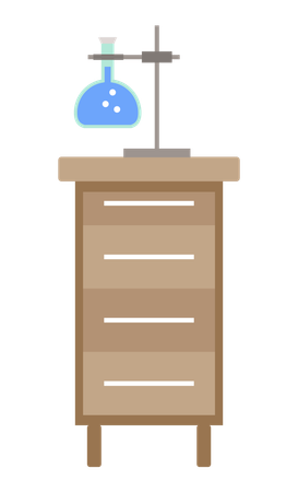 Frasco de laboratório com substância  Ilustração