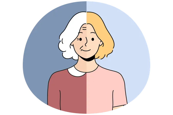 Alterungsprozess der Frau  Illustration