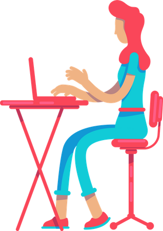 Frau arbeitet am Laptop  Illustration