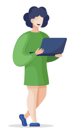 Frau arbeitet am Laptop  Illustration