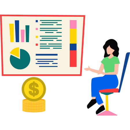 Frau arbeitet an Analysen  Illustration