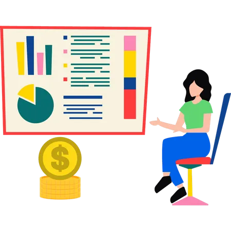 Frau arbeitet an Analysen  Illustration