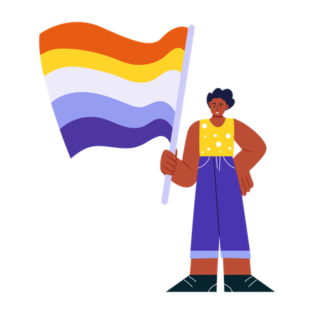 Frau arbeitet an der Sichtbarkeit von Transgendern  Illustration