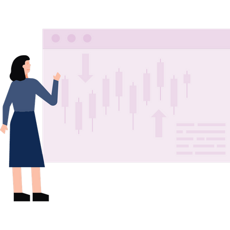 Frauen arbeiten an Marktanalysediagrammen  Illustration