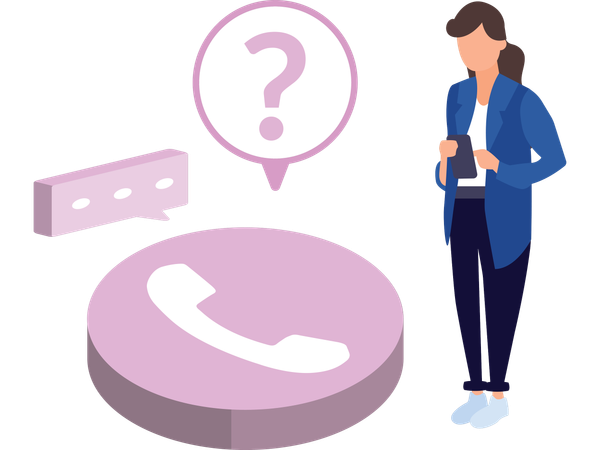 Frau, die in der Kundendienstabteilung arbeitet  Illustration
