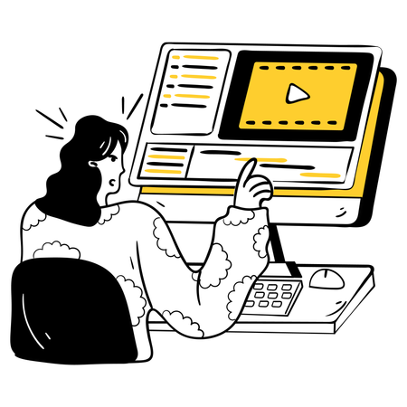 Frau bearbeitet Inhaltsvideo  Illustration