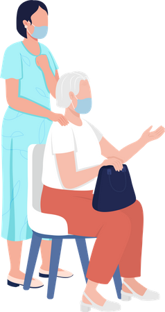 Frau beim Arztbesuch  Illustration