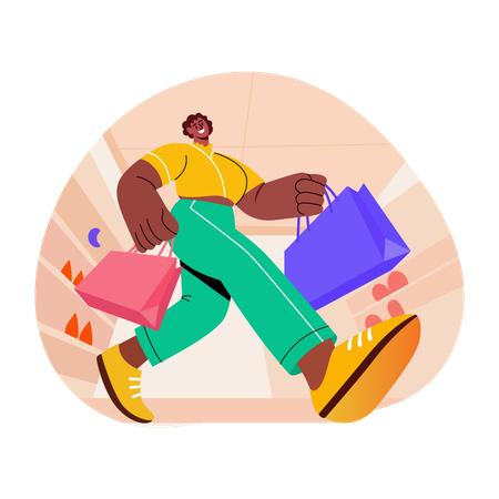 Frau beim Shopping-Liebhaber  Illustration